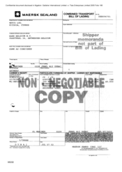 [Combined Transport Bill of Lading of Maersk Sealand]