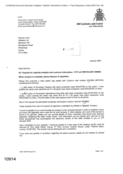 [Letter Norman Jack regarding a request for cigarette analysis and customer information]