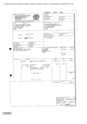 Invoice of 800 cartons of cigarettes - Dorchester Int'l Lights