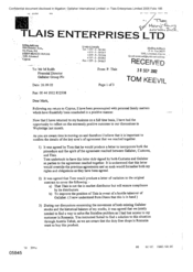 [Letter from P Tlais to M Rolfe regarding previous discussions on Weybridge]