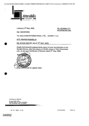 [Letter from George Moore to Franco Scanalla regarding Gallaher International Ltd stock report as of 20020503]