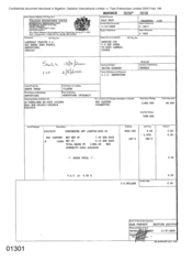 [Invoice from Landeway Trading SA on behalf of Gallaher International Limited regarding 800 Cartons of Dorchester Int Light Cigarettes]