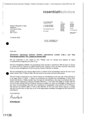 [A Letter from Rosenblatt to Messrs Slaughter & May regarding distribution agreement between Gallaher International LimIted and Tlais Enterprise Limited on 20030124]