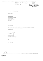 [Letter from Nigel P Espin to Andy Wood regarding the requested witness statement]