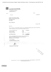 [Letter from Banque Banorabe to JD Brown regarding Letter of Credit No.2206CY]