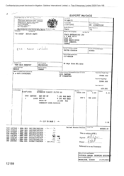 [Export invoice for Tlais Enterprises Ltd regarding 6000 cartons of Sovereign Classic cigarettes]