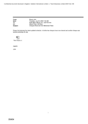 [Email from Moore John to Mark Rolfe, Jon Moxon and Norman Jack regarding Cheques Received from Mohamad Tleiss]