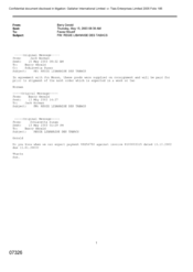 [Email from Gerald Barry to Mounif Fawaz regarding the payment for the goods prior to shipment of the next order]