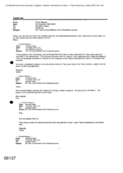 [Email from Stephen Perks to Manokhin Ian regarding Tlais contract Master Control Datasheet Queries]