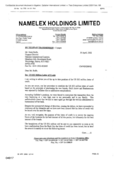 [Letter from Charles Hadkinson to Mark Rolfe regarding US$52 million letter of credit]