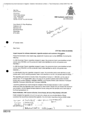 [Letter from Ken Ojo to Carol Martin, Peter Redshaw regarding the Urgent request for Witness statement, Cigarette annalysis and customer information]