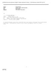 [Email from Mounif Fawaz to Gerald Barry regarding seizure Tlais product]