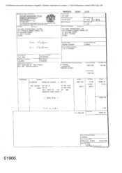 [Invoice from Gallaher International Limited to Gallaher International Ltd for Sovereign Classic]