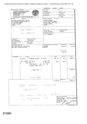 [Invoice from Atteshlis Bonded Store Ltd on behalf of Gallaher International Limited on Sovereign Classic]