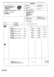 [Invoice from Gallaher International Limited to Tlais Enterprises Ltd regarding Dorchester Int'l FF and sovereign Classic cigarettes]