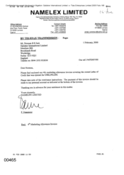 [Letter from F Nammour to Norman BS Jack regarding the 4th Marketing allowance invoice]
