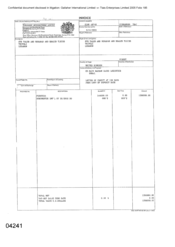 [Invoice from Gallaher International Limited to Ste Taleb and Nohamad and Khaled Tleiss for Dorchester Int'l FF]