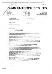 [Letter from Mike Clarke to Norman Jack regarding Durban shipment]