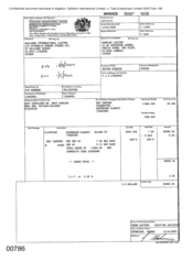 [Invoice from Atteshlis Bonded Stores Ltd on behalf of Gallaher International Limited regarding Sovereign Classic Cigarettes]