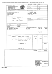 [Invoice from Namelex Limited to Gallaher International Ltd for Sovereign Classic]