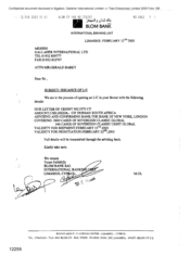 [Letter from Blom Bank Sal to Gerald Barey Regarding Issuance of L/C]