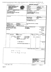 [Export Invoice from Gallaher International Limited to Tlais Enterprises Limited regarding Sovereign Classic]