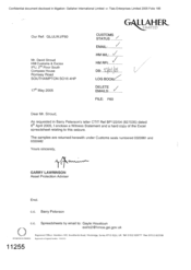 [Letter from Garry Lawrinson to David Stroud regarding Barry Peterson's letter CTIT Ref BP122/04 dated]