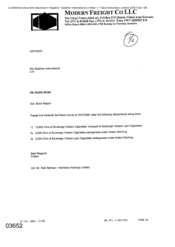 [Letter from Pretish to Susan James regarding stock report]