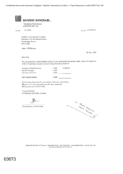 [Letter from Banque Banorabe to JD Brown acknowledging document receipts]