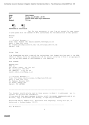 [Email from Stephen Perks to James Boxford, Nigel Espin and Norman Bell regarding the destruction of some product in Iran]