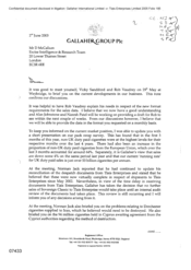 [Letter from Jeff Jeffery to D McCallum regarding current developments in their business]