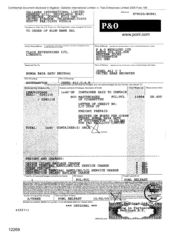 [Bill of Lading from Gallaher International Limited to P & O Nedlloyd Ltd on 800 master cases of cigarettes]