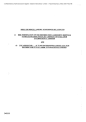 Bible of Miscellaneous Documents Relating to: Termination of the Distribution Agreement Between Namelex Trading Agencies Limited and Gallaher International Limited and the Appointment of Tlais Enterprises Limited as a New Distributor by Gallaher International Limited