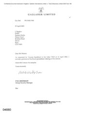 [Letter from PRG Redshaw to C Maslew regarding printout of seizure]