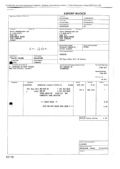 [Export invoice for Tlais Enterprises Ltd regarding Sovereign Classic]