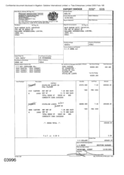 [Export Invoice from Rais Hassan Saidi Logistics on behalf of Gallaher International Limited regarding Stateline Full Flavour and Lights Cigarettes]