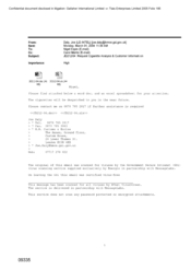 [Email from Joe Daly to Nigel Espin regarding request Cigarette Analysis & Customer Information]