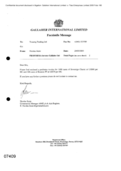 [Letter from Nicolas Senic to Touareg Trading ltd regarding 1600 cases of sovereign classic]