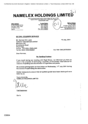 [Letter from Fadi Nammour to Norman BS Jack regarding Spotting Problem]