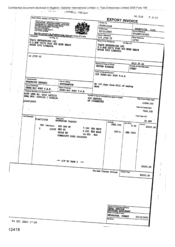 [Letter from Gallaher International Limited to Tlais Enterprises Limited regarding 800 cartons of cigarettes]