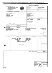 [Export Invoice from Tlais Enterprises Ltd on behalf of Gallaher International Limited on Sovereign Classic]