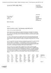 [Letter from Slaughter and May to Picton Howell LLP regarding Gallaher International Limited v Tlais Enterprises Limited]