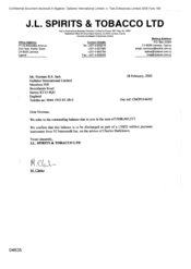 [Letter from M Clarke to Norman BS Jack regarding outstanding balance]