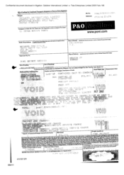 [Bill of Lading from Gallaher International Limited to P & O Nedlloyd Ltd on 800 cartons cigarettes]