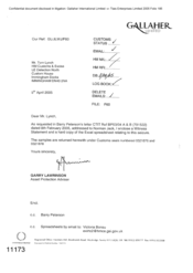 [Letter from Garry Lawrinson to Tom Lynch regarding the enclosed witness statement and a hard copy Excel spreadsheet relating to CTIT ref BP53/04 A & B]