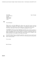 [Letter from Nigel Northridge to Abu Hameed regarding UK customs and excise]