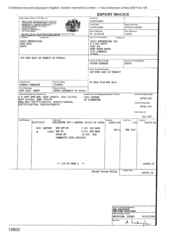 [Export invoice from Gallaher International Limited to Tlais Enterprises Ltd regarding Dorchester Int'l Menthol]