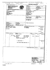 [Invoice from Gallaher International Limited to Tlais Enterprises Ltd regarding 600 cartons of Sovereign Classic cigarettes]