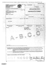 Certificate of Origin