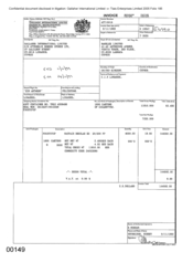 [Invoice from Gallaher International Limited to Namelex Limited for Mayfair regular cigarettes]